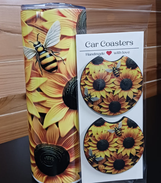 Sunflower Bundle 20 oz Tumbler & 2 coasters