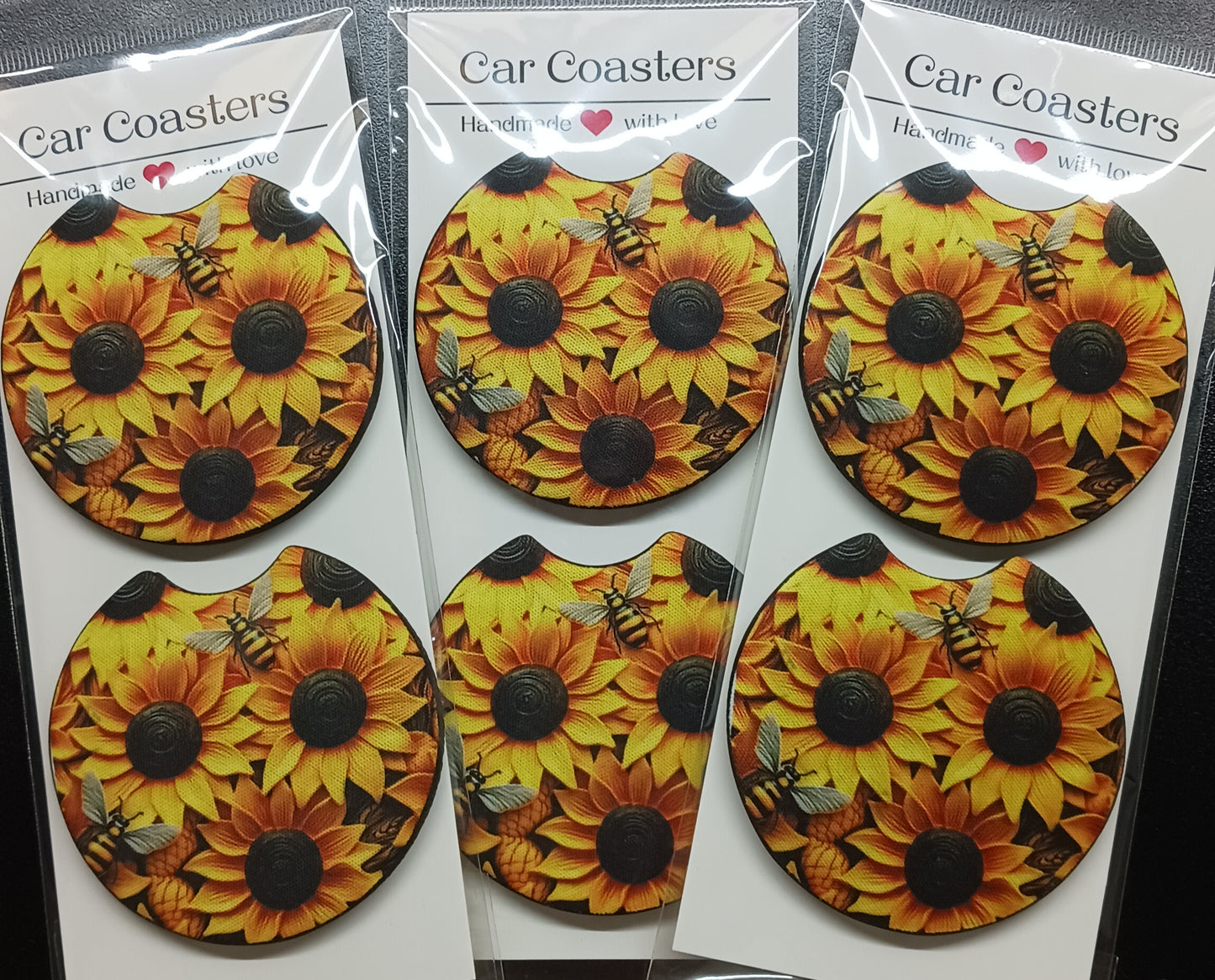 Sunny Flower Car Coasters